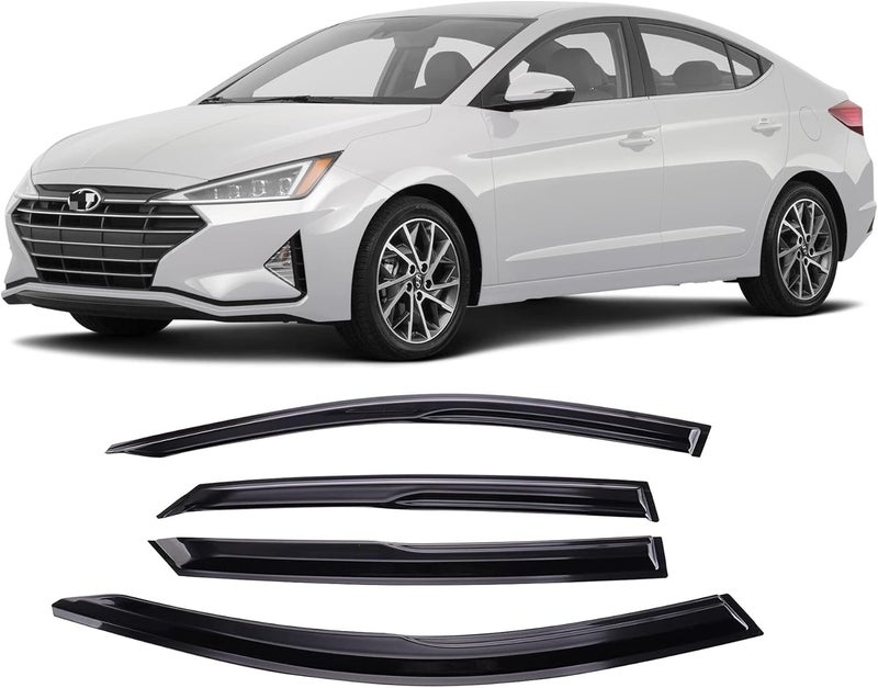 WONSABON Window Visors Rain Guards Deflector 4 Piece Set for 2017-2020 Hyundai Elantra 94408 - Image 1